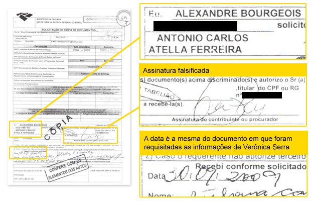 Reprodução da procuração com a assinatura falsificada de Alexandre Bourgeois