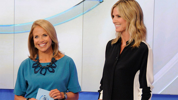 A top alemã Heidi Klum no talk-show de Katie Couric, onde admitiu um affaire com o guarda-costas