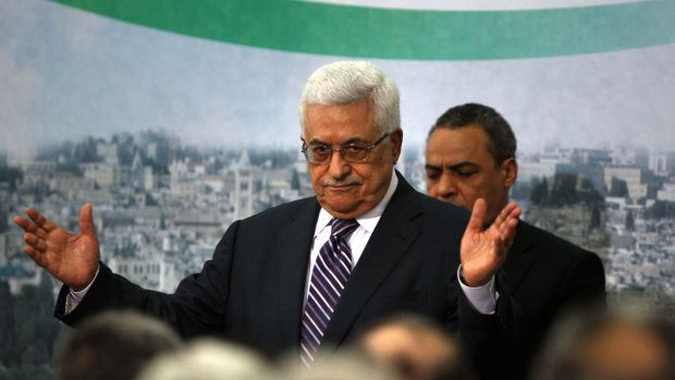Presidente palestino Mahmud Abbas discursa