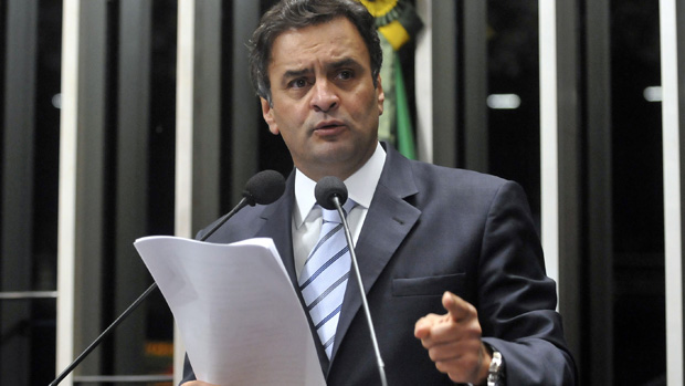 O senador Aécio Neves: voz da oposição