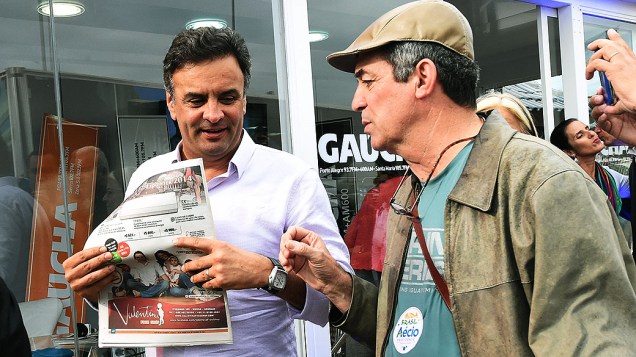 05/09/2014 - O candidato do PSDB à Presidência da República, Aécio Neves. visita a Expointer em Esteio (RS)