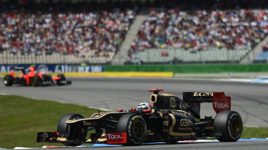 Kimi Raikkonen durante o circuito alemão de Hockenheim, de Fórmula 1