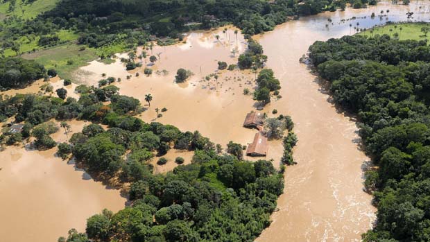 Alagamento em Juatuba provocado pela cheia do rio Paraopeba, Minas Gerais