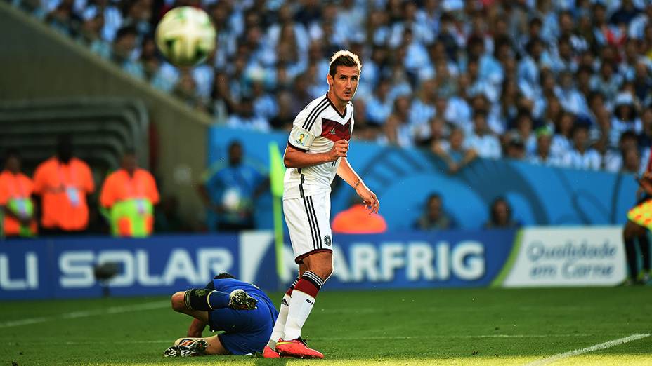 O alemão Klose durante o jogo contra a Argentina na final da Copa no Maracanã, no Rio