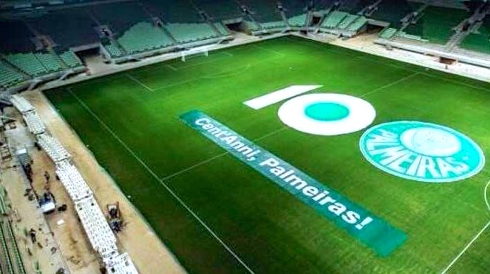 Homenagem ao centenário do Palmeiras no novo estádio do clube