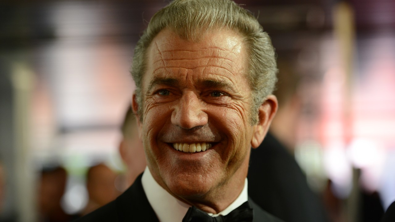 O ator americano Mel Gibson durante o Festival Internacional de Cinema de Karlovy Vary, na República Tcheca