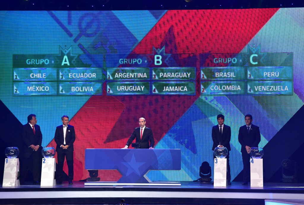 Sorteio dos grupos da Copa América 2015, no Chile