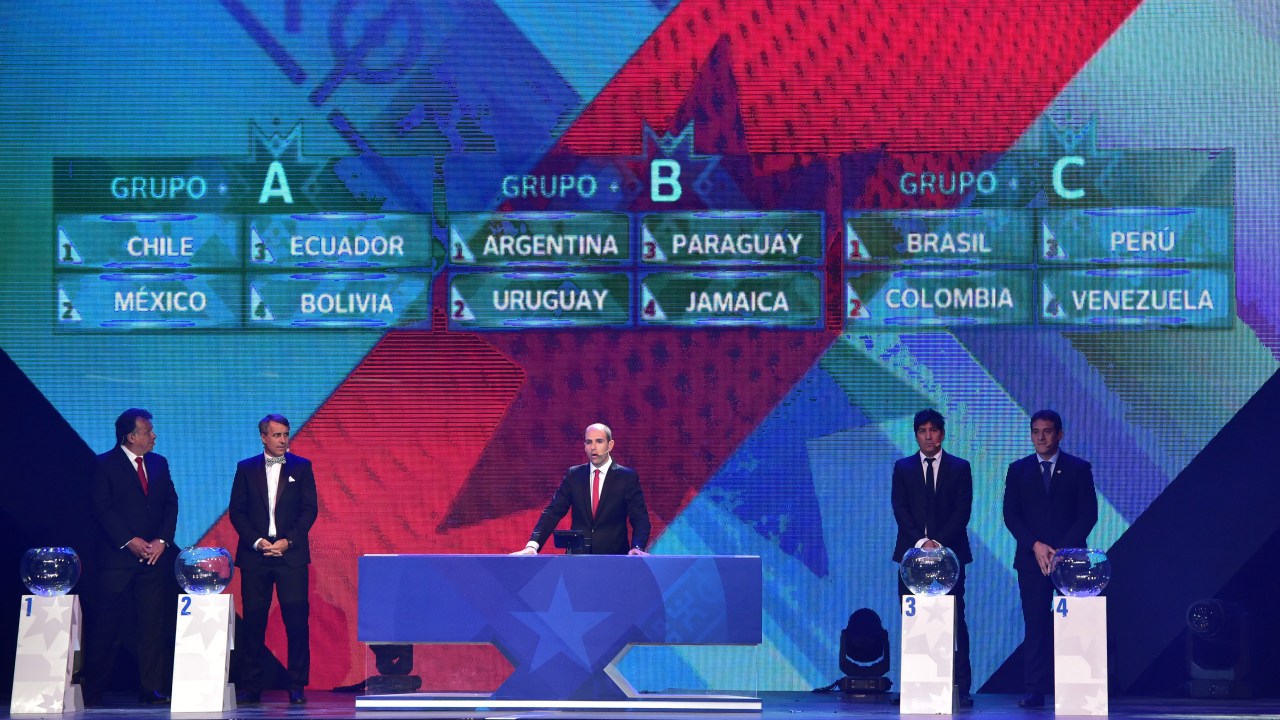 Sorteio dos grupos da Copa América 2015, no Chile