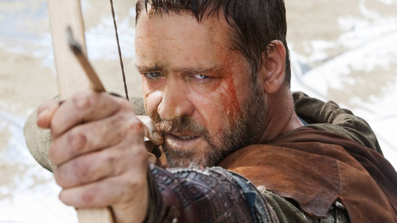 O ator Russell Crowe no longa 'Robin Hood' (2010)