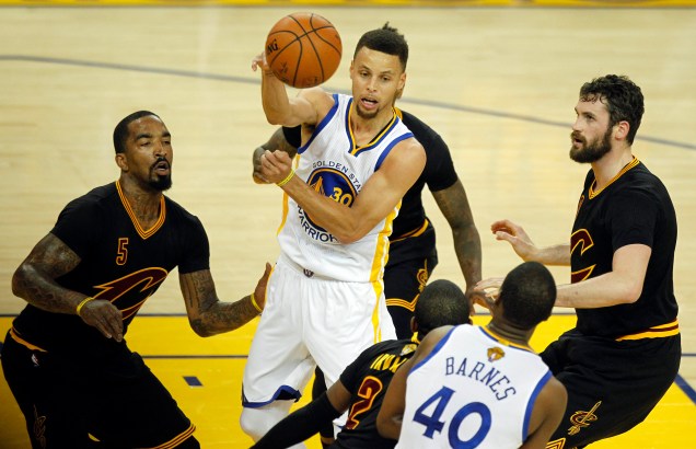 O jogador Stephen Curry, do Golden State Warriors, no jogo 7 da final da NBA, contra o Cleveland Cavaliers