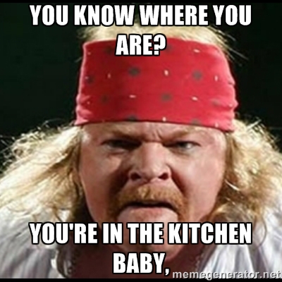 Meme brinca com letra de ‘Welcome to the Jungle’: “Você sabe onde você está? Você está na cozinha, baby”