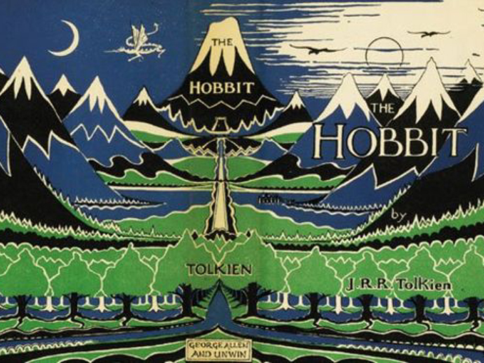 Detalhe da capa da primeira edição de 'O Hobbit', publicada por J.R.R. Tolkien em 1937