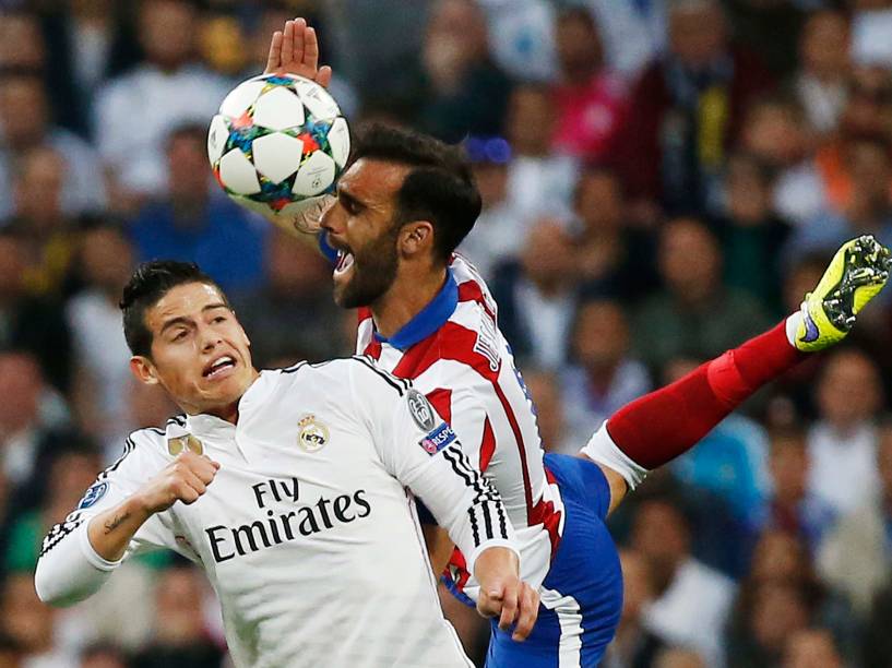 Partida entre Real Madrid e Atlético de Madrid pela Liga dos Campeões, no Santiago Bernabéu