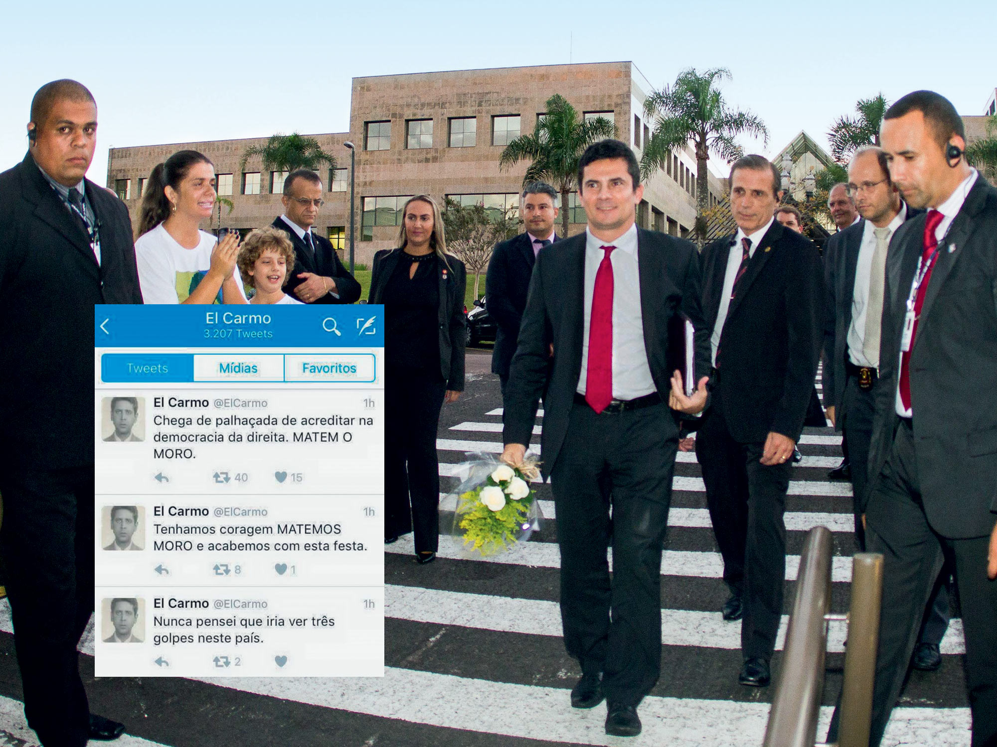 CUIDADOS - Moro em Curitiba: protegido por agentes treinados em Brasília; no detalhe, um dos ataques feitos pela internet