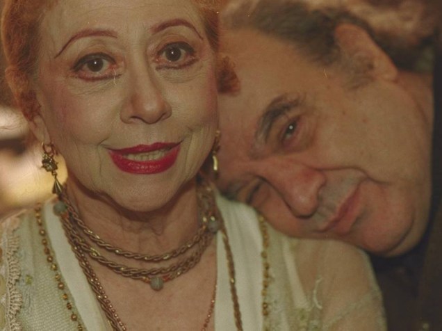 Antônio Abujamra junto a Fernanda Montenegro em cena da peça "A Gaivota"