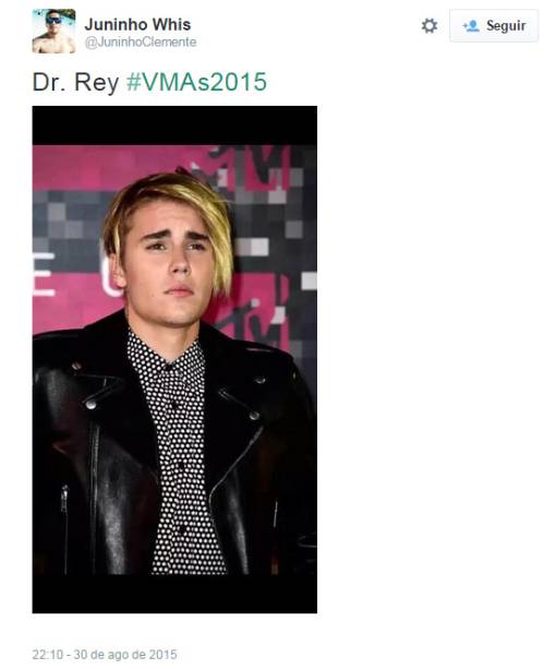 Justin Bieber foi ao VMA de visual novo, com corte de cabelo parecido com o Dr. Rey