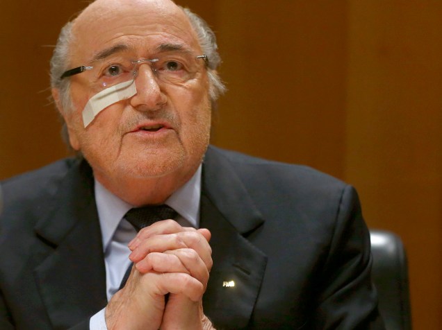 O presidente da Fifa, Joseph Blatter durante uma coletiva de imprensa em Zurique, na Suíça, nesta segunda-feira (21)