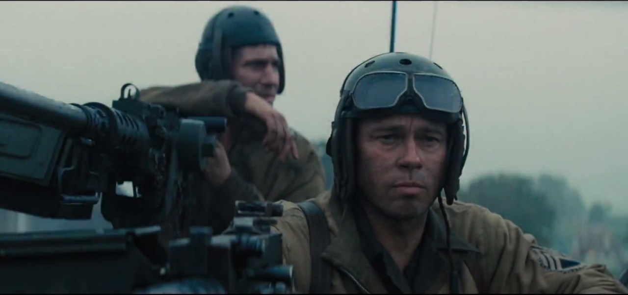 Brad Pitt em cena do filme 'Fury'