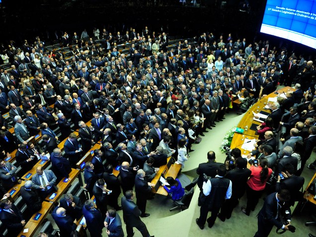 Cerimônia de posse dos 513 deputados federais eleitos para o mandato de 2015 a 2019, em Brasília - 01/02/2015