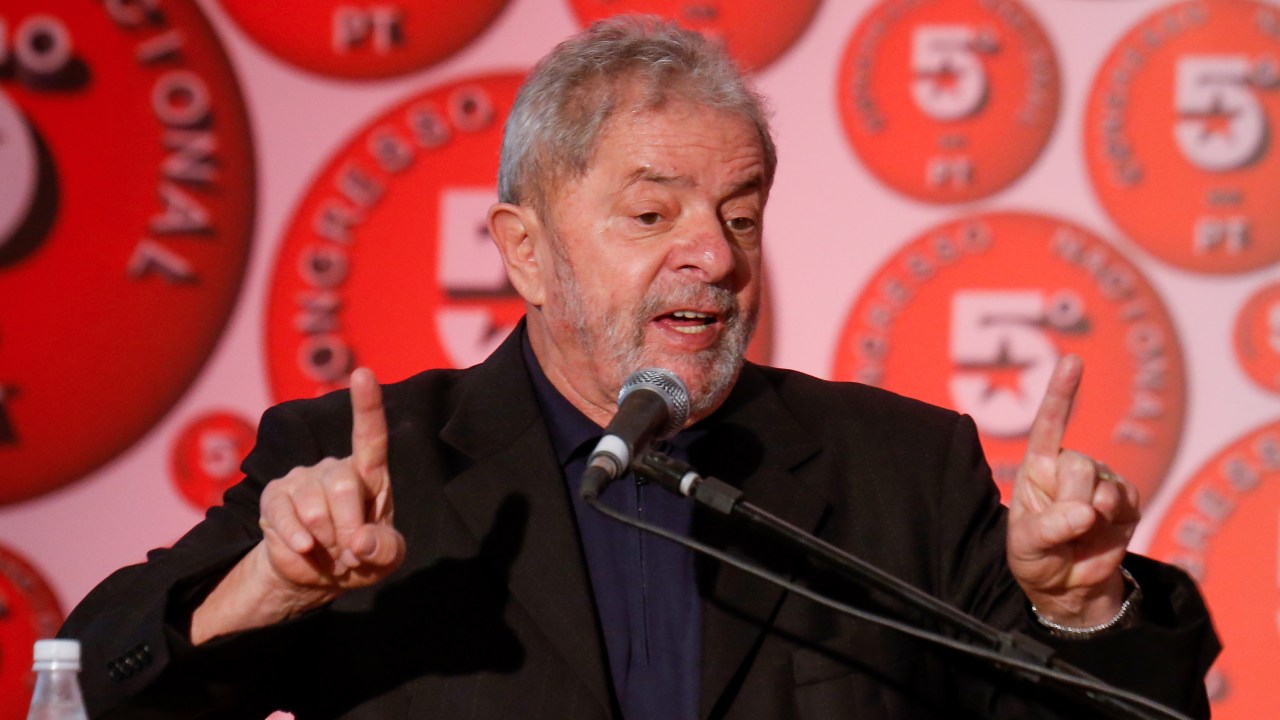 Ex-presidente Lula durante o Congresso Nacional do Partido dos Trabalhadores (PT)
