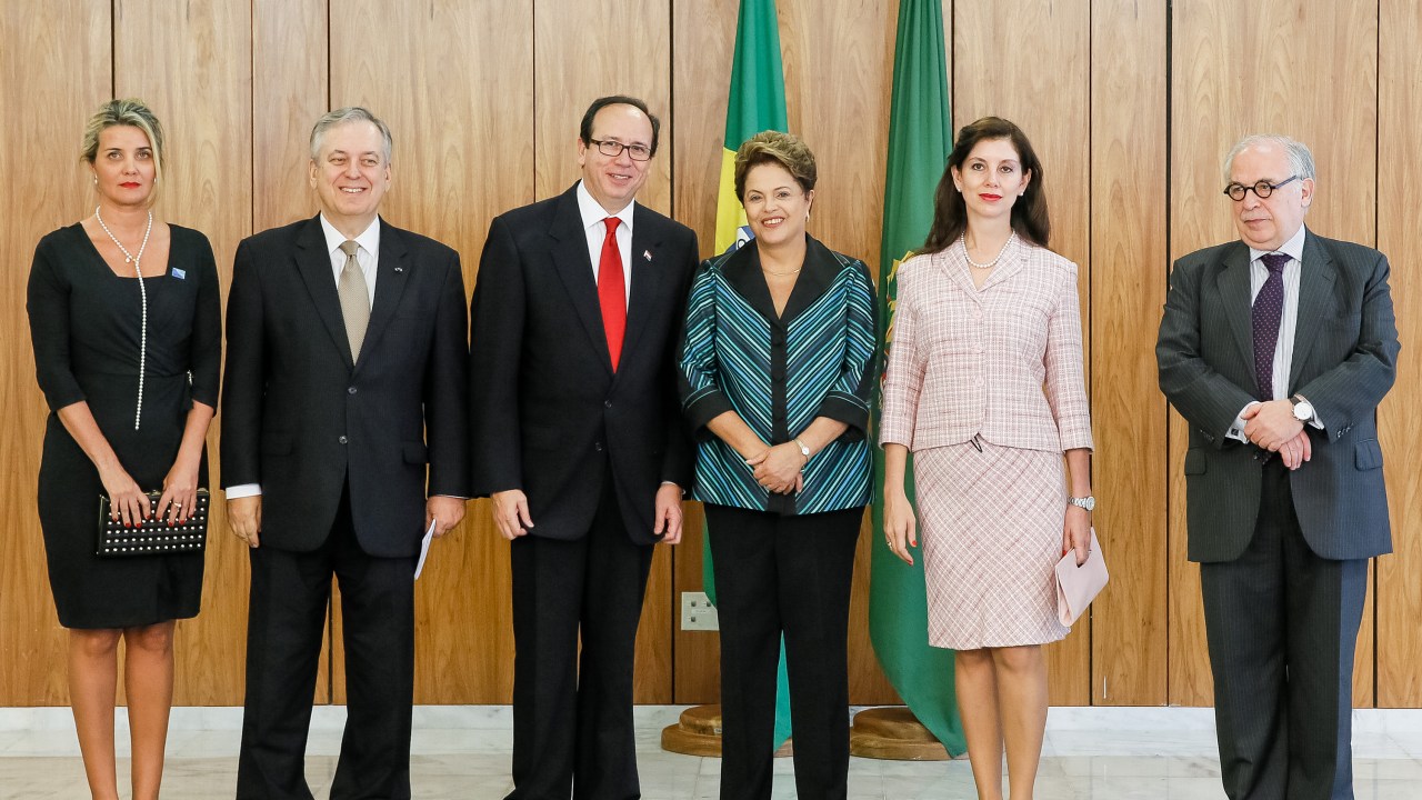 Presidente Dilma Rousseff durante entrega de cartas credenciais dos Embaixadores Estrangeiros em Brasília