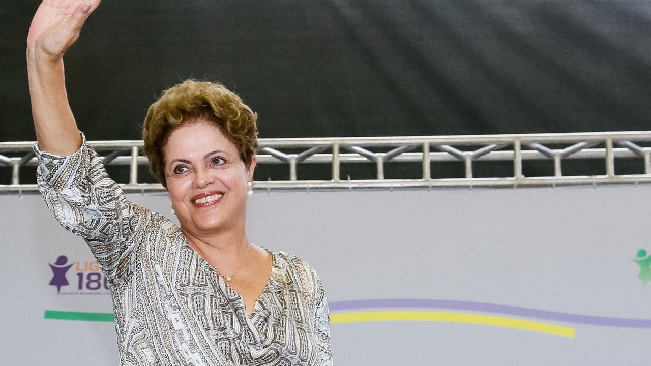 Presidente Dilma Rousseff durante cerimônia de inauguração da primeira Casa da Mulher Brasileira, em Campo Grande, Mato Grosso do Sul - 03/02/2015