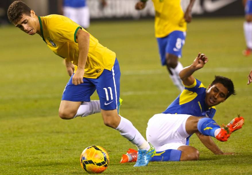 Lance do amistoso entre Brasil e Equador, em Nova Jersey