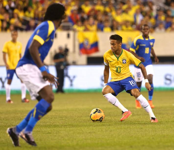 Lance do amistoso entre Brasil e Equador, em Nova Jersey