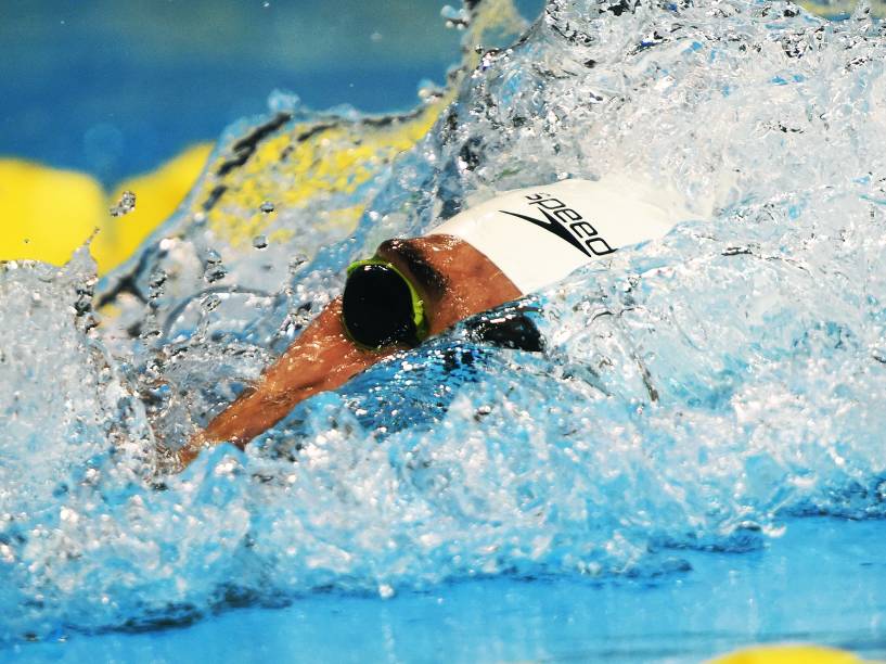 O nadador brasileiro Lucas Kanieski durante as eliminatórias dos 400m livre, nos Jogos Pan-Americanos em Toronto, no Canadá - 17/07/2015