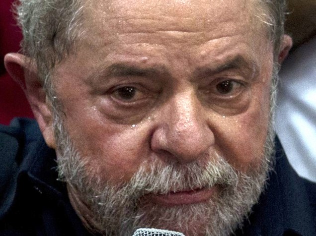 O ex-presidente Lula, na sede do Partido dos Trabalhadores, em São Paulo