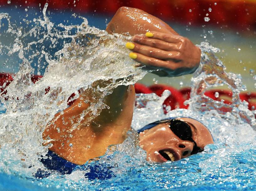 Manuella Lyrio do Brasil, durante a disputa dos 400m livre nos Jogos Pan-Americanos de Toronto, no Canadá - 17/07/2015