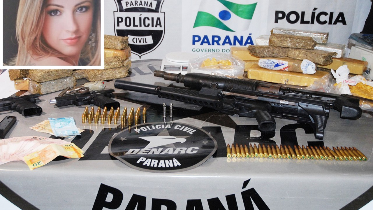 Armas e drogas foram encontradas no consultório da dentista Marina Stresser, 26, em Curitiba (PR)