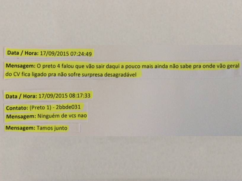 Agente fala aos criminosos sobre ação em favelas: "pra não sofre surpresa desagradável"
