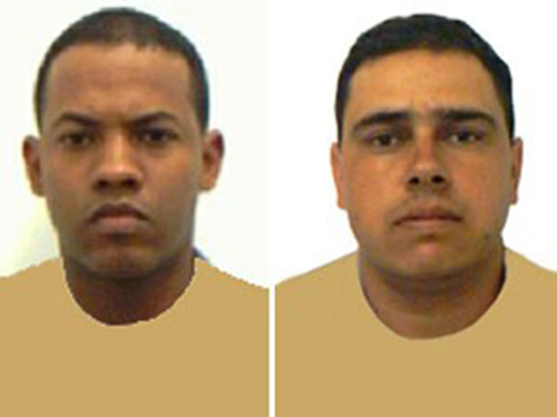 Os policiais Gilberto Rodrigues (esq.) e Flavio Mourinho fugiram do presídio militar Romão Gomes na Zona Norte de São Paulo