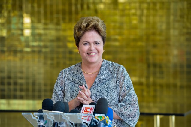 A presidente Dilma Rousseff durante entrevista coletiva em Brasília (DF) - 19/09/2014