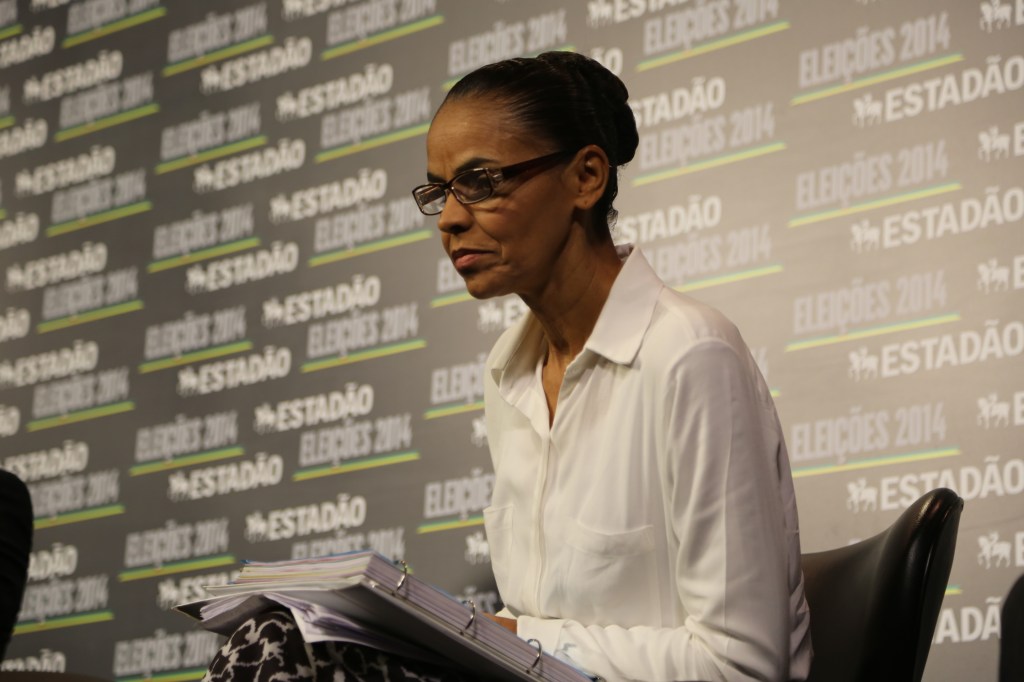 A candidata do PSB à Presidência da República, Marina Silva, durante entrevista no Estadão, em São Paulo