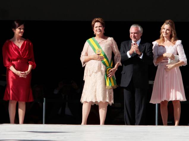A presidente Dilma Rousseff ao lado do vice Michel Temer durante cerimônia de posse, em Brasília (DF) - 01/01/2015