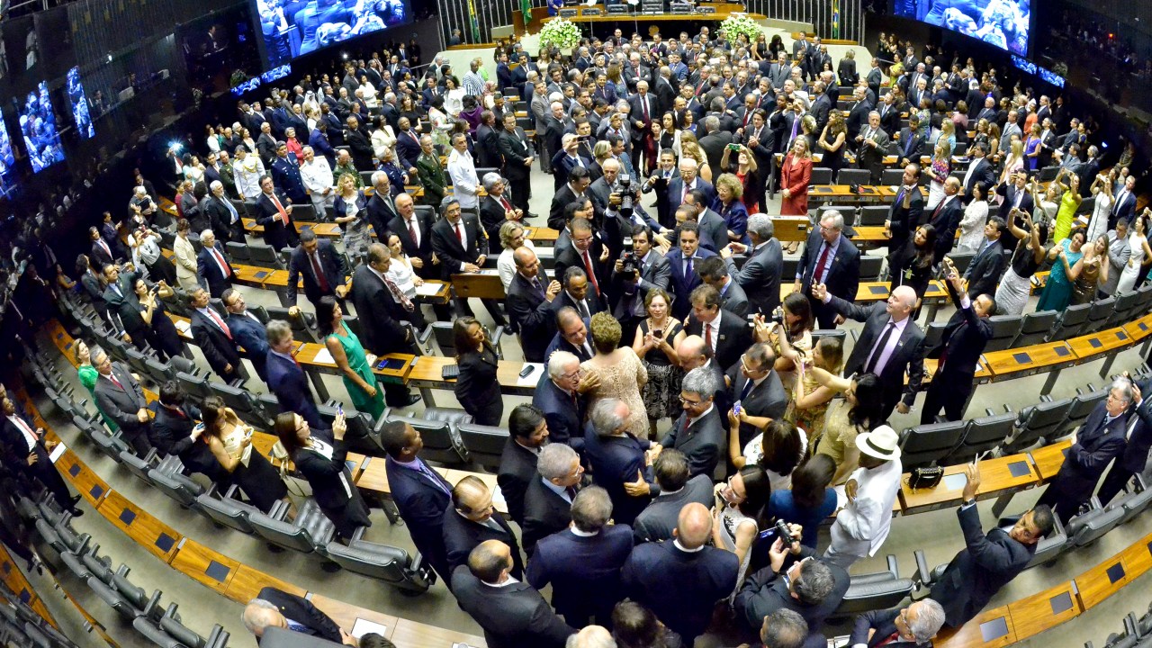 Plenário da Câmara dos Deputados durante solenidade de posse da Presidente da República, Dilma Rousseff - 01/01/2015
