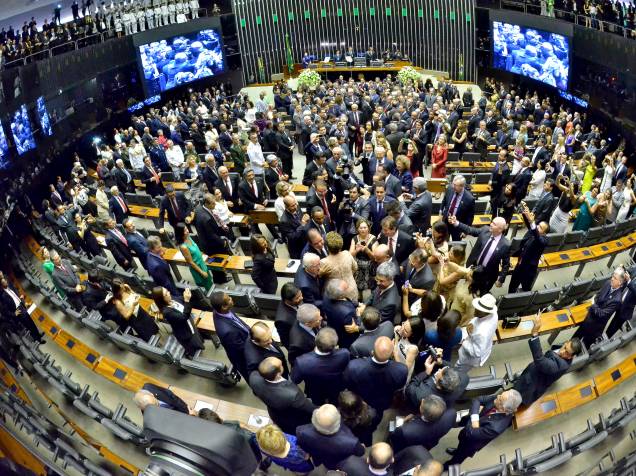 Plenário da Câmara dos Deputados durante solenidade de posse da Presidente da República, Dilma Rousseff - 01/01/2015<br><br> <br><br>