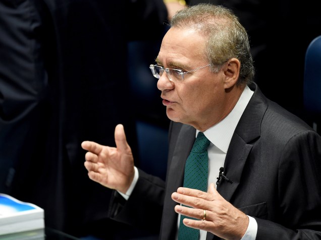 O presidente do Senado Renan Calheiros (PMDB-AL) durante sessão que decide pelo afastamento de Dilma Rousseff - 11/05/2016