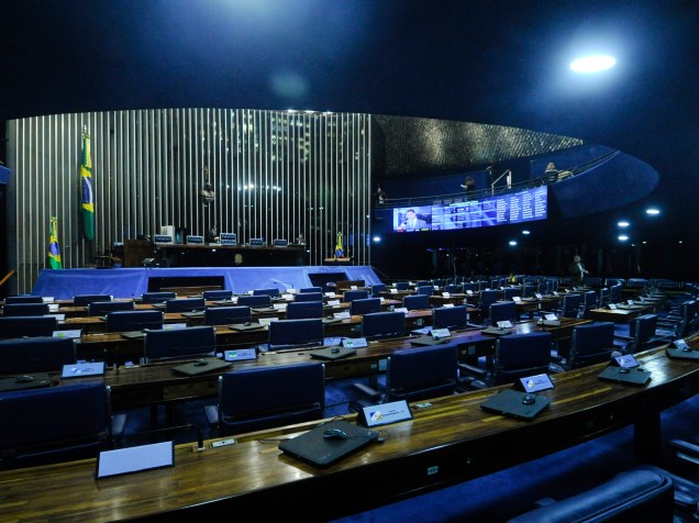 Plenário do Senado antes do início da sessão que decidirá pela aprovação ou rejeição do relatório favorável à admissibilidade do processo de impeachment da presidente Dilma Rousseff - 11/05/2016