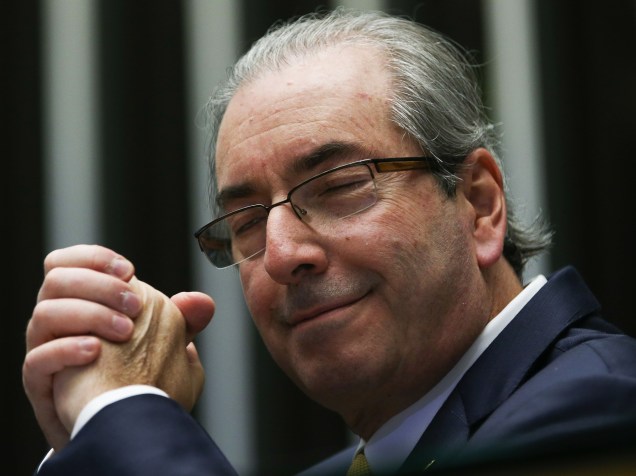O presidente da Câmara dos Deputados, deputado Eduardo Cunha (PMDB-RJ), durante sessão que analisa o pedido de impeachment da presidente Dilma Rousseff - 15/04/2016