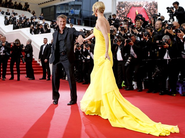 Sean Penn e Charlize Theron no tapete vermelho da 68ª edição do Festival de Cannes