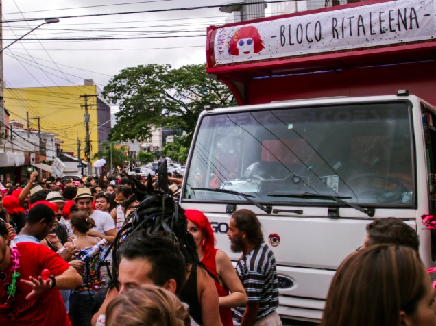 Bloco Ritaleena aconteceu no bairro de Pinheiros, zona Oeste de São Paulo (SP)