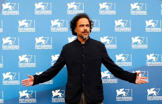 O diretor mexicano Alejandro González Iñárritu durante sessão do filme Birdman or (The Unexpected Virtue of Ignorance) no 71º Festival de Veneza