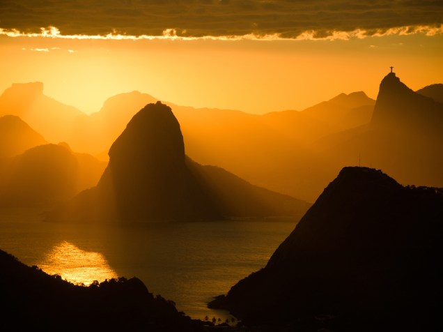 Pôr do Sol no Rio no Rio de Janeiro, nesta quarta-feira (25)