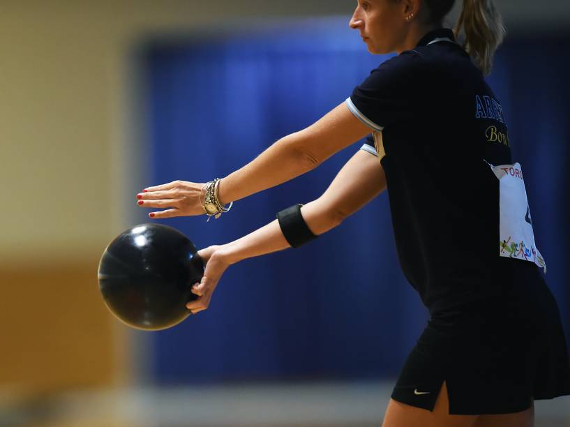 Competição de boliche feminina em duplas nos Jogos Pan-Americanos 2015, em Toronto, Canadá