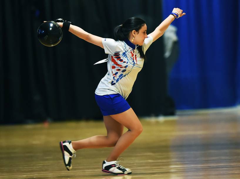 Competição de boliche feminina em duplas nos Jogos Pan-Americanos 2015, em Toronto, Canadá