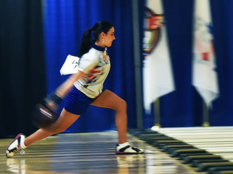 Competição de boliche feminina em duplas nos Jogos Pan-Americanos 2015, em Toronto, Canadá