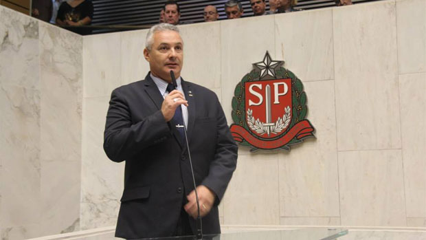 Coronel Telhada discursa em solenidade na Assembleia Legislativa de São Paulo